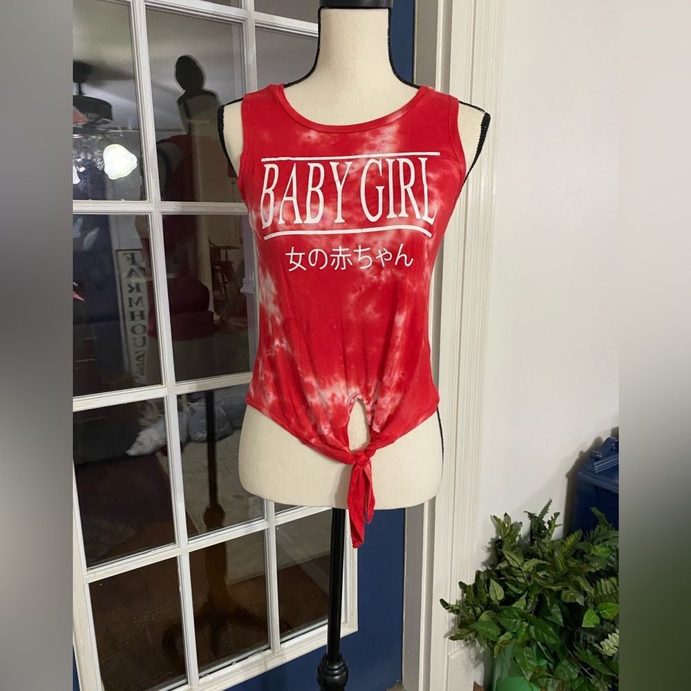 Rebel Sugar Tie Dye  Waist Tie Tank Size Small